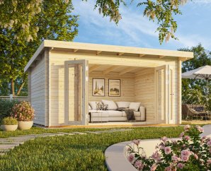 Abri en bois massif Lea 4,7 x 3,5 m – Palmako