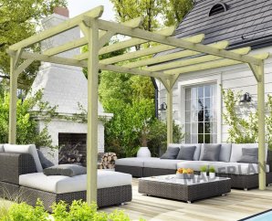 Pergola autoportée en bois massif traité autoclave classe 4 – Modèle PARIS MADERLAND