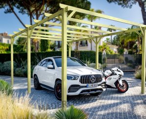 Carport Bois Autoportant NANTERRE - Abri Voiture en Bois Traité Autoclave MADERLAND