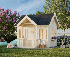 Maisonnette en bois pour enfant Jennnie – Cabane de jardin 3,6 m² à assembler Palmako