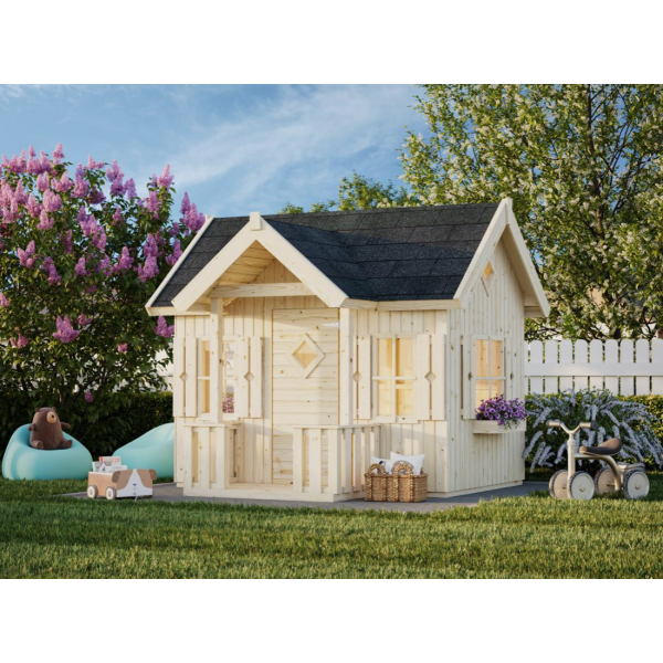 Maisonnette en bois pour enfant Jennnie – Cabane de jardin 3,6 m² à assembler Palmako