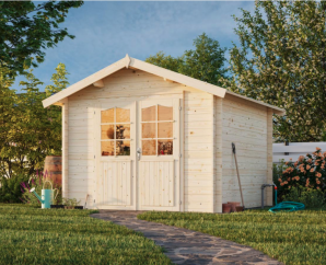 Cabanon de jardin en bois Lotta | 276 x 276 cm | Traitement au choix | 28 mm d'épaisseur