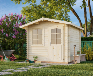 Cabanon de jardin en bois Emma | 240 x 200 cm | Traitement au choix | 28 mm d'épaisseur
