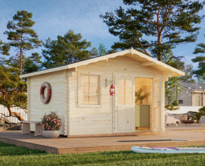 Cabanon de jardin en bois Emma | 360 x 300 cm | Traitement au choix | 34 mm d'épaisseur