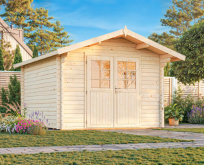 Cabanon de jardin en bois Sally | 300 x 360 cm | Traitement au choix | 44 mm d'épaisseur