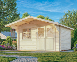 Cabanon de jardin en bois Sally | 360 x 360 cm | Traitement au choix | 44 mm d'épaisseur