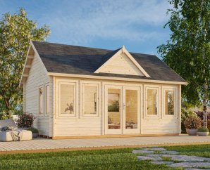 Chalet de jardin Claudia | 530 x 380 cm | Traitement au choix | 44 mm d'épaisseur