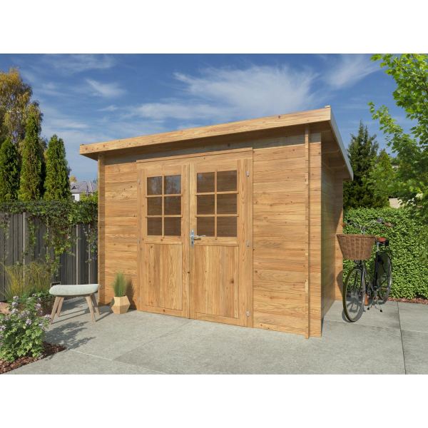 Cabanon bois moins de 5 m² Alice | 276 x 180 | Bois Traité Autoclave | 28 mm d'épaisseur