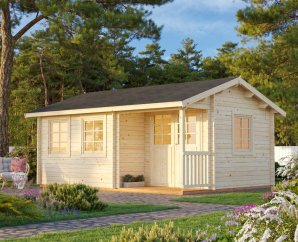 Abri en bois double pente Susanna | 510 x 380 cm | Bois Brut | 44 mm d'épaisseur