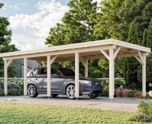 Carport en bois pour voiture Karl 3,15 x 7,32 m – Palmako
