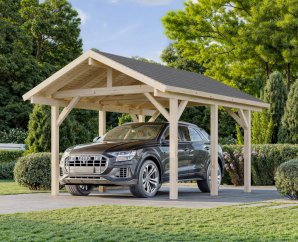 Carport en bois pour voiture Robert 3,59 x 5,10 m – Palmako
