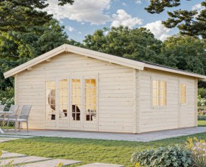 Pavillon de jardin en bois Irene | 540 x 540 cm | Traitement au choix | 70 mm d'épaisseur