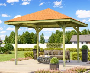Pergola bois 4 pans | Plusieurs dimensions disponibles | Bois traité autoclave | WEKA