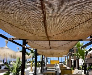 Toile en fibres de coco pour pergola 3x3 m – Fixations métal incluses – SOLID