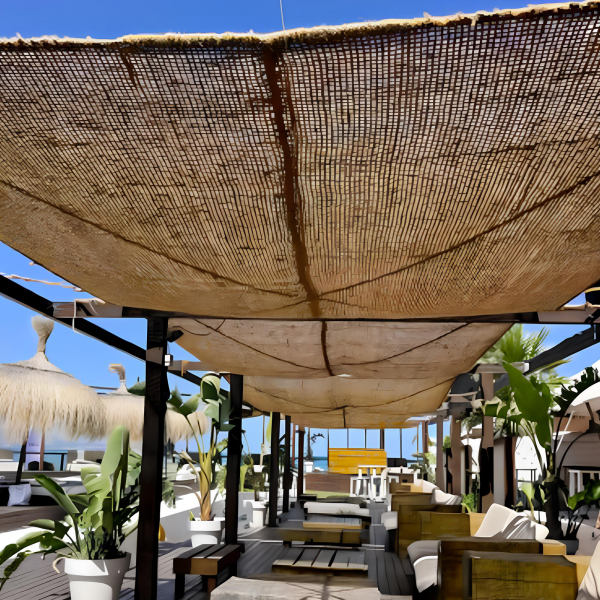 Toile en fibres de coco pour pergola 3x3 m – Fixations métal incluses – SOLID