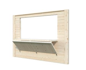 Mur avec volet rabattable