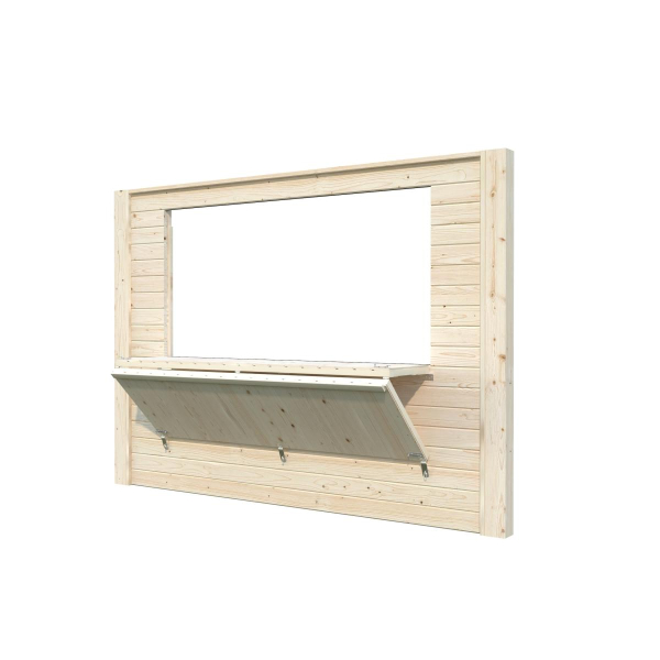 Mur avec volet rabattable