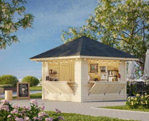 Abri bois événementiel 3 x 3 m | Bois brut | Bianca 8,3 m²