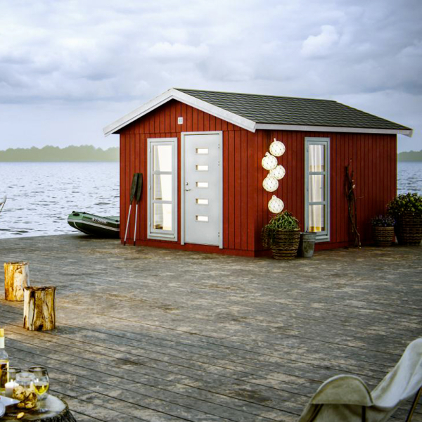 Abri bois panneaux préassemblés Ly | 330 x 452 | Bois Brut | 88 mm d'épaisseur