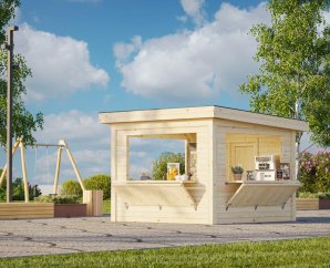 Stand bois démonTable foire 3 x 3 m | Bois brut | Lenna Set 306 | 8,3 m²