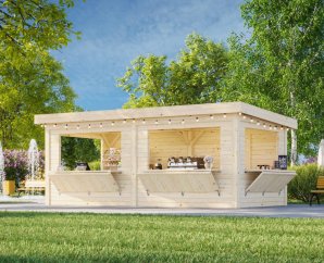 Cabane artisan bois brut 5,88 x 3 m | Bois brut | Lenna Set 312 | 16,6 m²