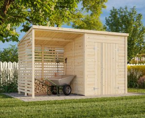 Petit abri monopente 183 x 170 cm | Bois brut | Leif | 3 m²