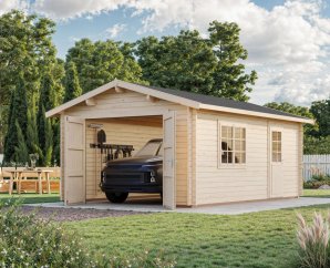 Garage en bois Roger 4,26 x 5,98 m – Palmako