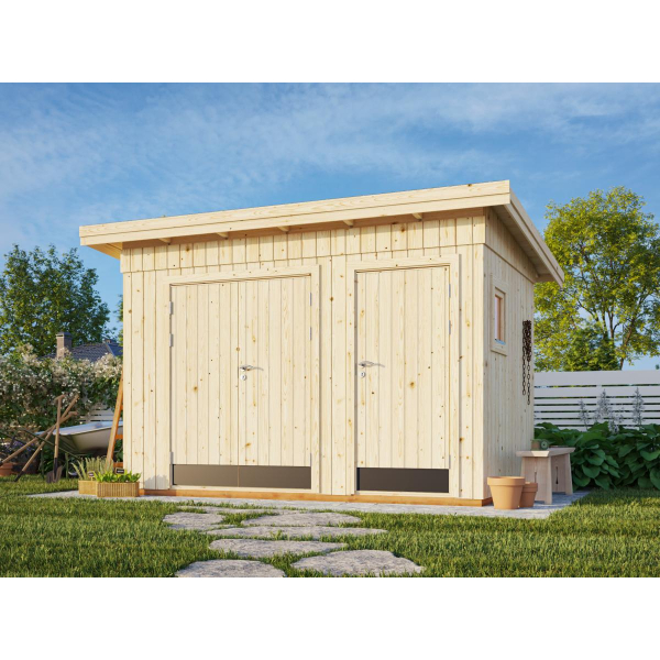 Abri bois mono pente préfabriqués, 344 x 221 cm | Bois brut | Kalle | 6,6 m²