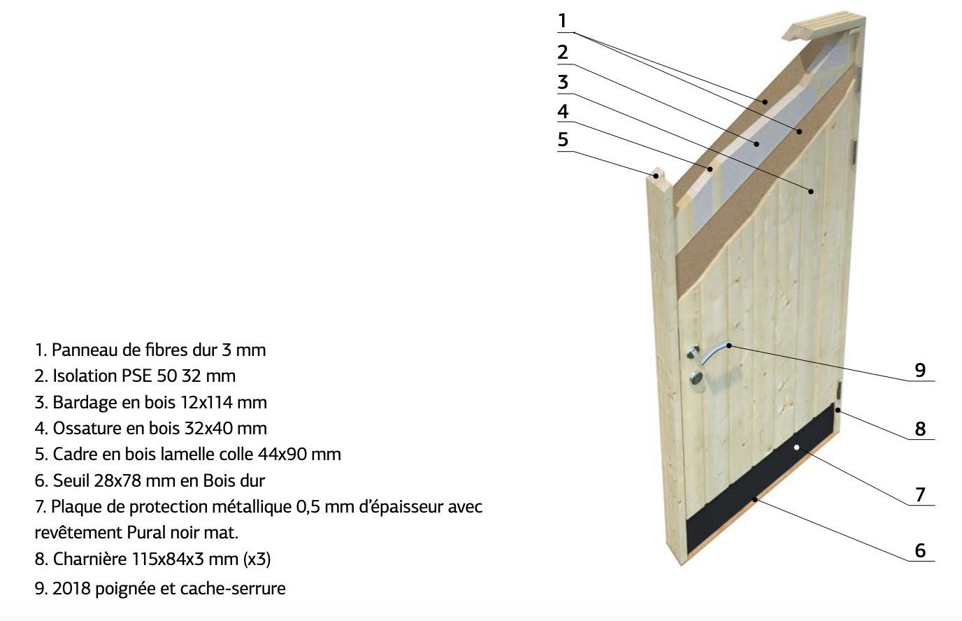 Cabanon extérieur bois massif double accès, 452 x 330 cm | Bois brut | Kalle | 13,5 m²