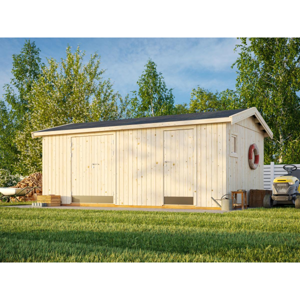 Petit chalet de rangement en bois, 561 x 330 cm | Bois brut | Olaf | 16,9 m²