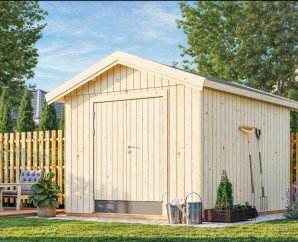 Cabanon bois avec portes isolées, 275 x 344 cm | Bois brut | Martin | 8,4 m²