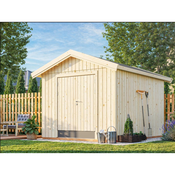 Cabanon bois avec portes isolées, 275 x 344 cm | Bois brut | Martin | 8,4 m²