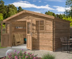 Abri bois 3,90 x 3,40 m | Bois brut ou traité autoclave | ELMA 12,85 m²