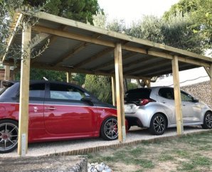 Abri de voiture en bois -  3,2 x 6,1 m - Weka