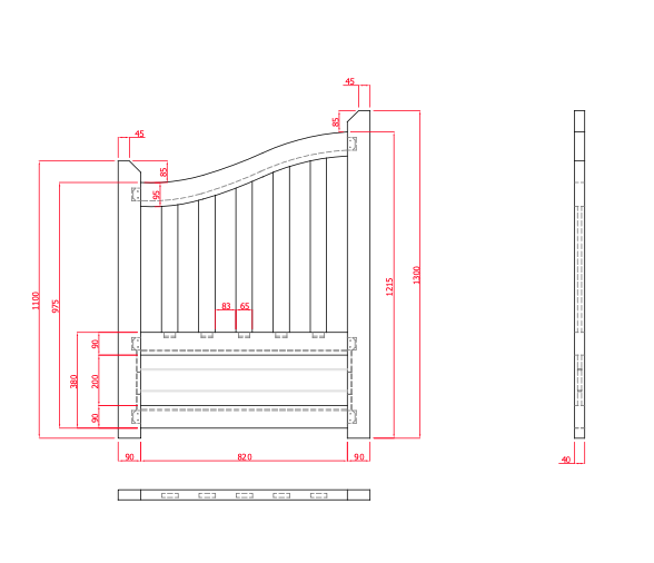 Portillon battant en bois GHENT | 100 x 130 cm | Bois pin brut