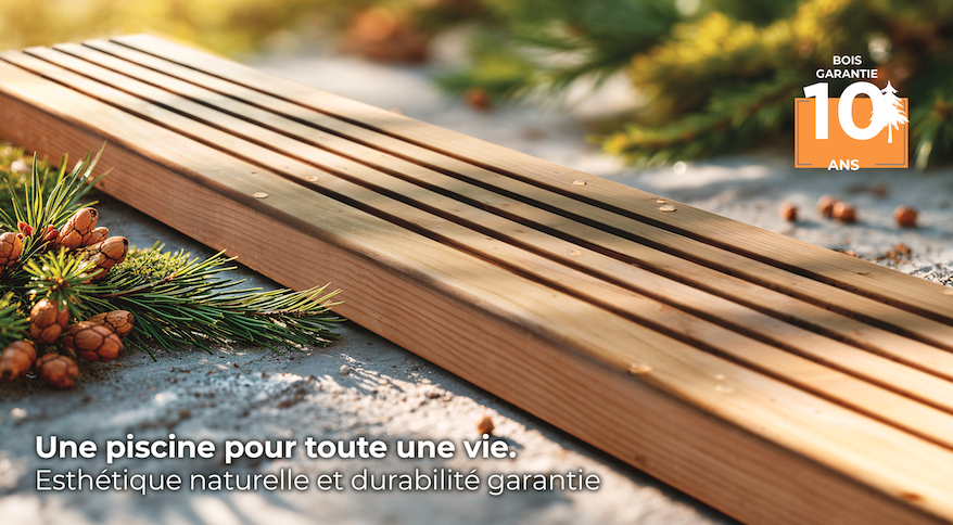 Piscine en bois ovale en kit Bambu – 535 x 335 cm H 1,30 m – Sunbay