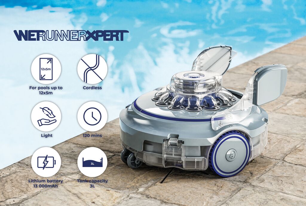 Robot piscine hors-sol haute autonomie jusqu'à 12x5m - GRE