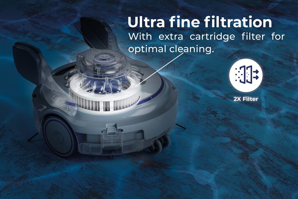 Robot piscine hors-sol haute autonomie jusqu'à 12x5m - GRE