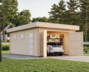 Garage en bois toit plat 4,20 x 5,98 m Rasmus – Palmako