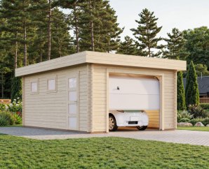 Garage en bois toit plat en kit 4,20 x 5,98 m Rasmus – Palmako