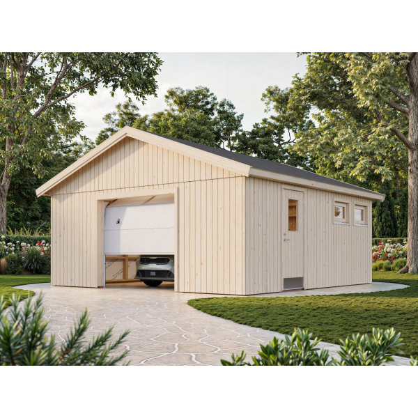 Garage ossature bois Andre 6,03 x 6,22 m – Palmako