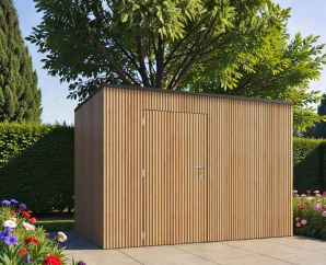 Abri de jardin composite Box Coex – Gardival | Toit plat contemporain | Plusieurs dimensions
