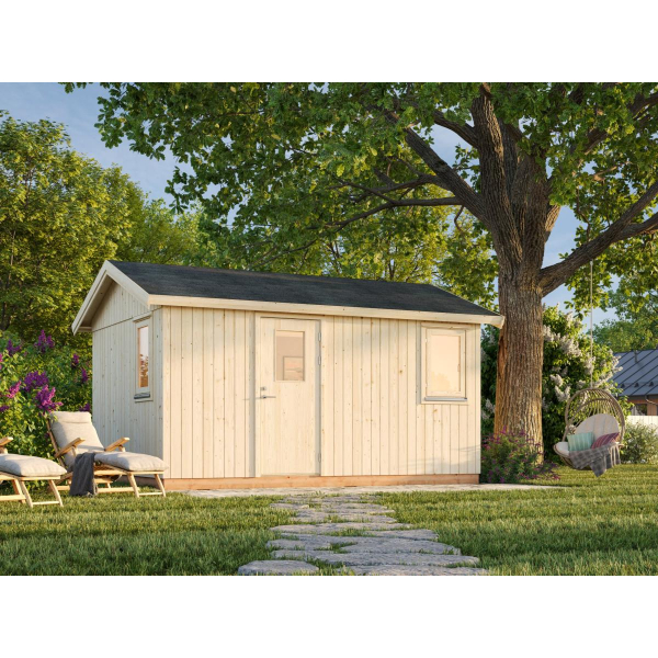 Cabanon bois panneaux Hedwig | 330 x 452 | Bois Brut | 88 mm d'épaisseur