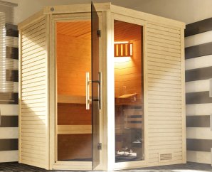 Sauna d'Angle traditionnel CUBILIS 1 | 2 places | 195 x 145 - H 205 cm