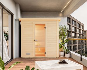 Sauna Extérieur WEKA KAAPI | 2-3 personnes | 200 × 150 cm | Bois brut 40 mm