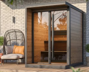 Sauna Extérieur WEKA VIIRA 1 | 2 personnes | 149 × 202 cm | Bois Thermo-traité 40 mm