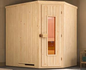 Sauna d'angle intérieur VARBERG 1 | 1-2 places | 194 x 144 - H 199 cm