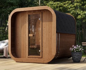 Sauna Extérieur WEKA LAADI 2 | 2-4 personnes | Ø 205 × 200 cm | Bois Thermo-traité 42 mm