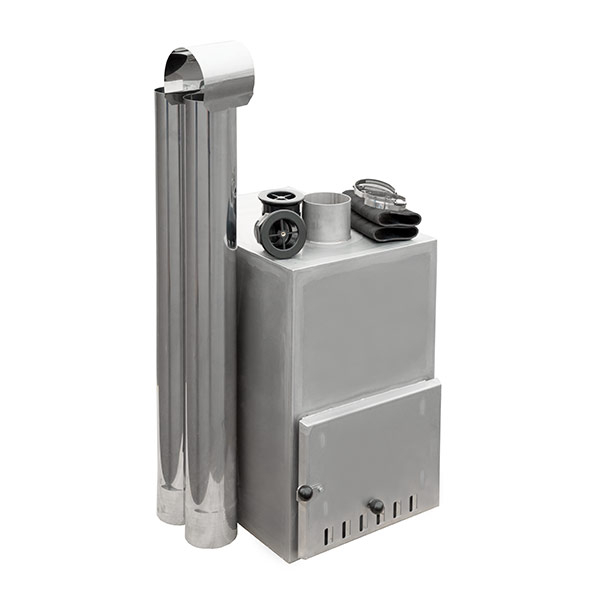 Poêle à bois extérieur en acier inoxydable AISI 304 35 kW