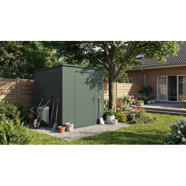 Abri Jardin Métal Gary 187 x 187 cm Vert | Acier 0,7mm